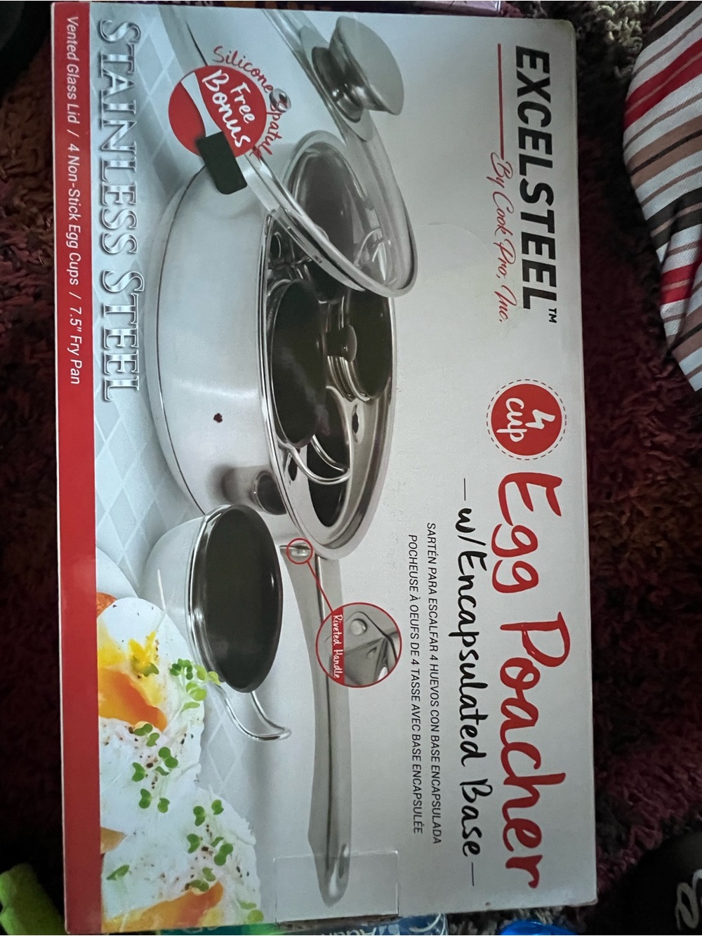 4-Cup Stainless Steel Egg Poacher - Silver New in the box